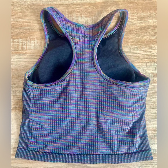 Lululemon “Rainbow Multi” Ebb to Street Cropped Racerback Tank - Size 6 - Picture 3 of 8